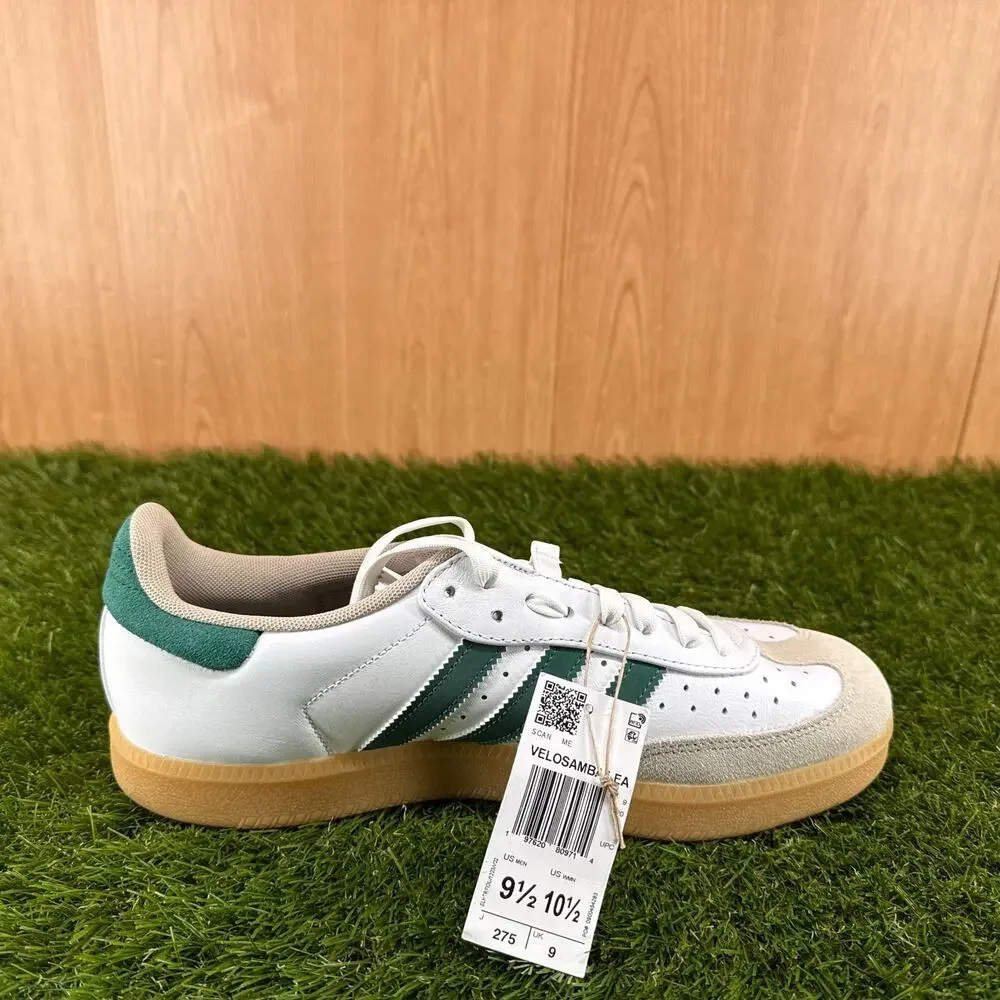 adidas Velosamba Leather Cloud White Green Cycling Shoes JQ2324 Men's Size 9.5 - Picture 7 of 7